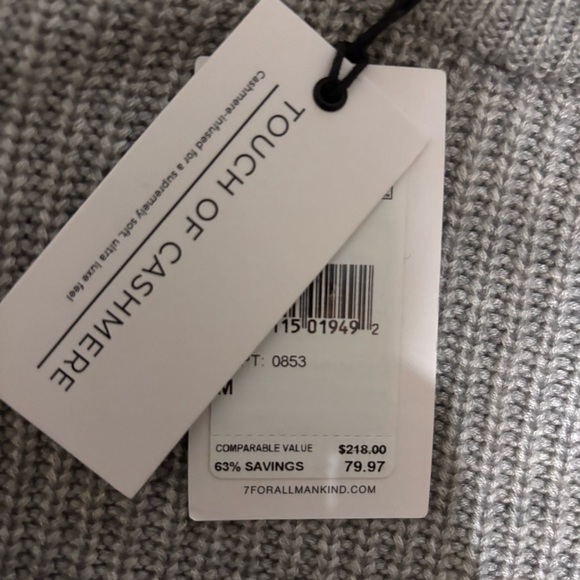 7 For All Mankind touch of cashmere size M - Picture 4 of 6